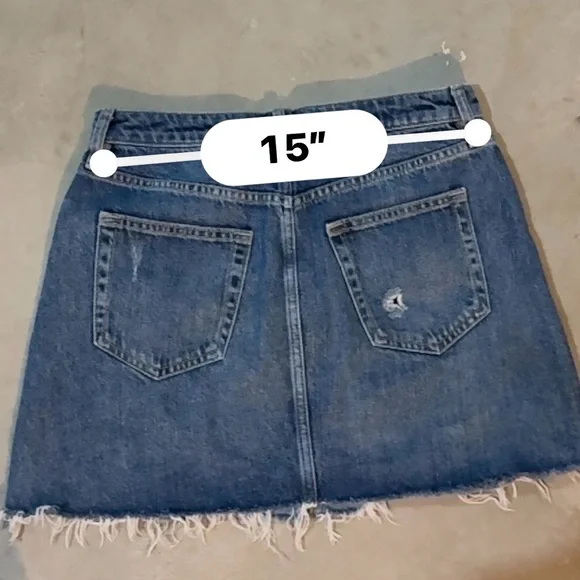 We The Free Harvey Distressed Blue Mini Skirt - Picture 5 of 6